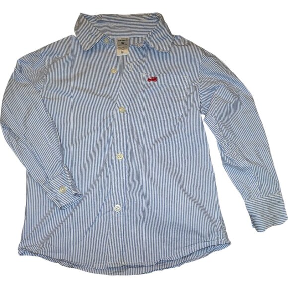 Boys Bundle - Two Striped Button Down Shirts sz 3T - Picture 2 of 6